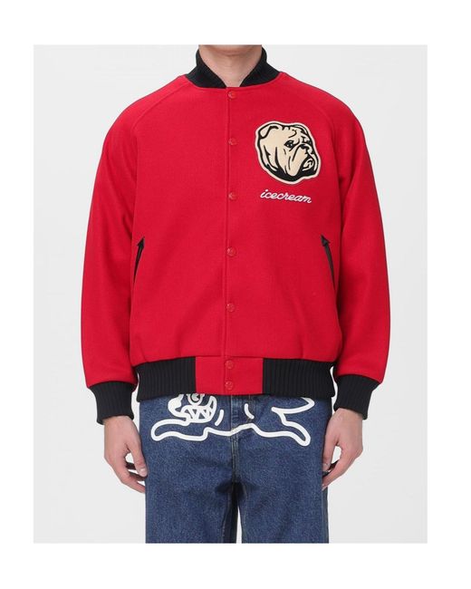 ICECREAM Red Long-Sleeved Casual Jacket for men