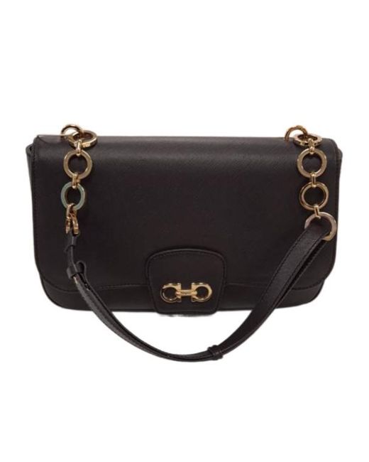 Ferragamo Black Flap Shoulder Bag