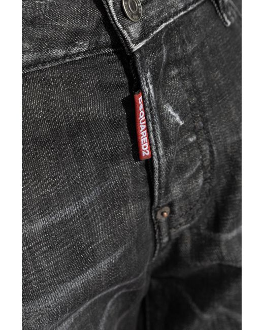 DSquared² Gray Cool Straight-Leg Distressed Jeans