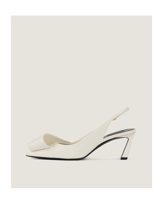 Givenchy White Twisted Ribbon Slingbacks Pumps