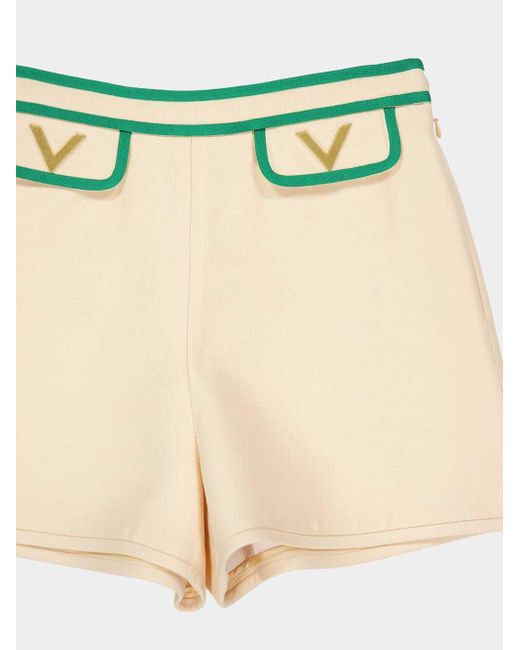 Valentino Green Logo Plaque Shorts