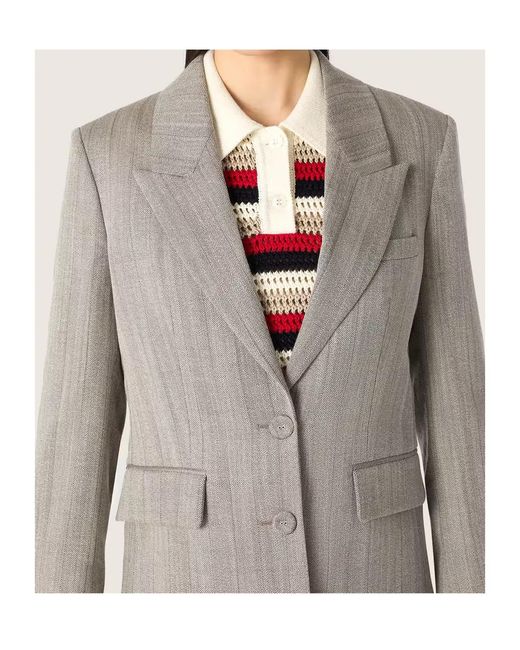 Golden Goose Deluxe Brand Gray Long-Sleeved Suit Jacket