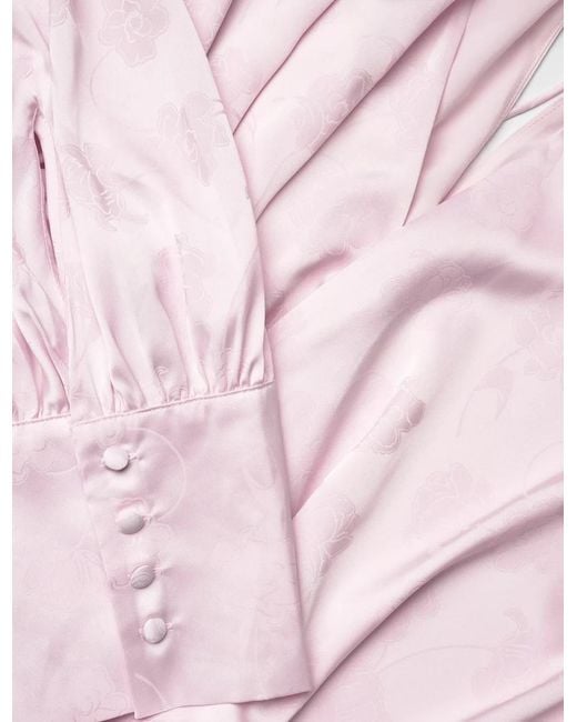 ROTATE BIRGER CHRISTENSEN Pink Floral Detailed Ls Mini Dress