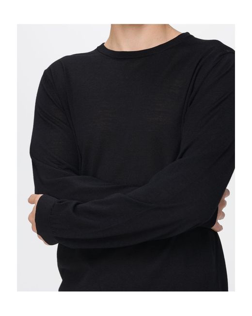 Roberto Collina Black Long-Sleeved Knitwear for men