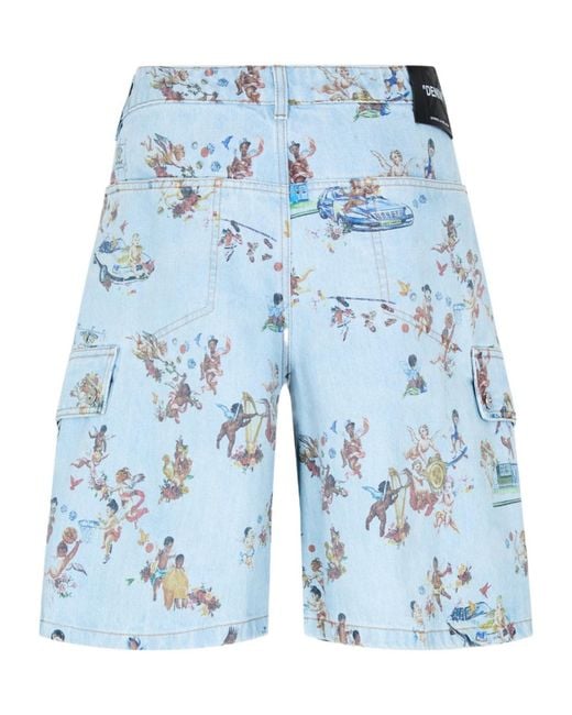 Off-White c/o Virgil Abloh Blue Off Denim Short Sn52 for men