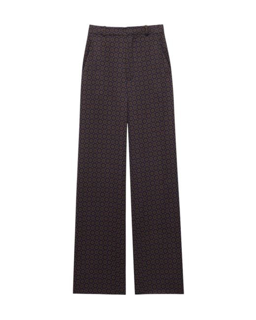 Saint Laurent Multicolor Medallion Mid-Rise Wide Leg Trousers