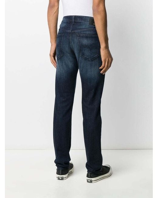 DIESEL Blue Straight-Leg Five-Pocket Jeans for men
