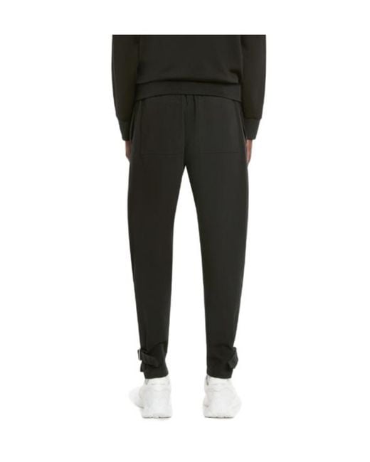 McQueen Black Buckled Cargo Pants for men
