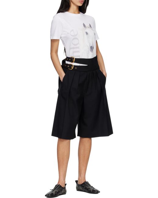 Chloé White Chloé Crew-Neck Jersey Logo T-Shirt