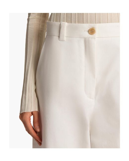 Khaite White Gari Straight-Leg Trousers