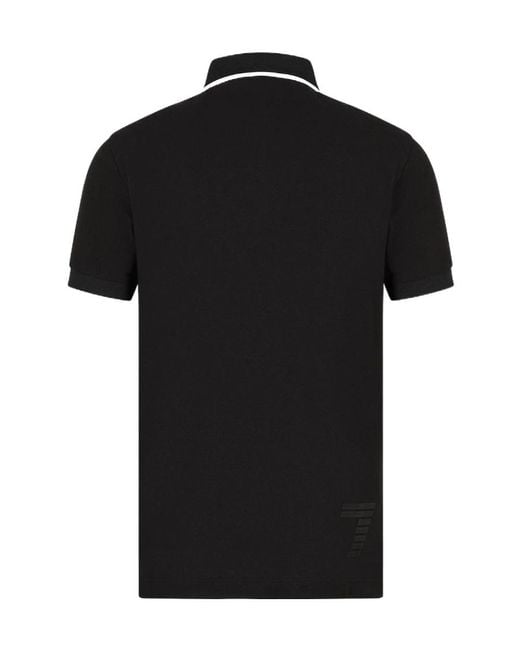 EA7 Blue Logo-Patch Cotton T-Shirt for men