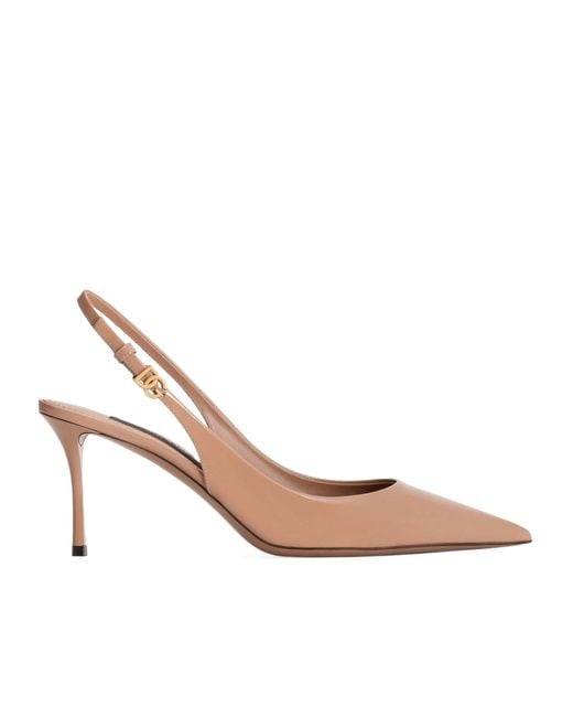 Dolce & Gabbana White Patent Slingback Pumps