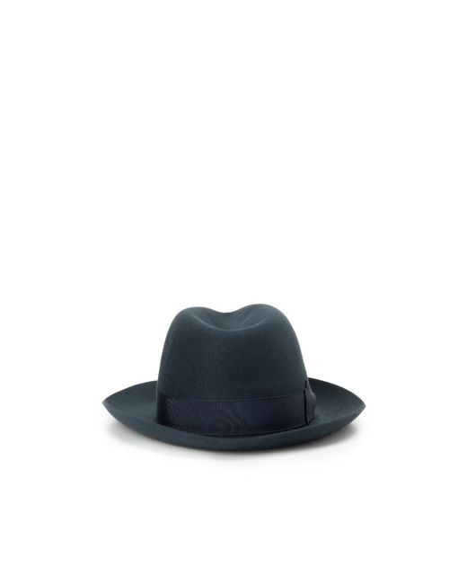 Borsalino Blue Folar Medium-Brim Hat