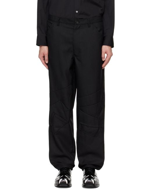 Comme des Garçons Black Stitched Knee Pants for men