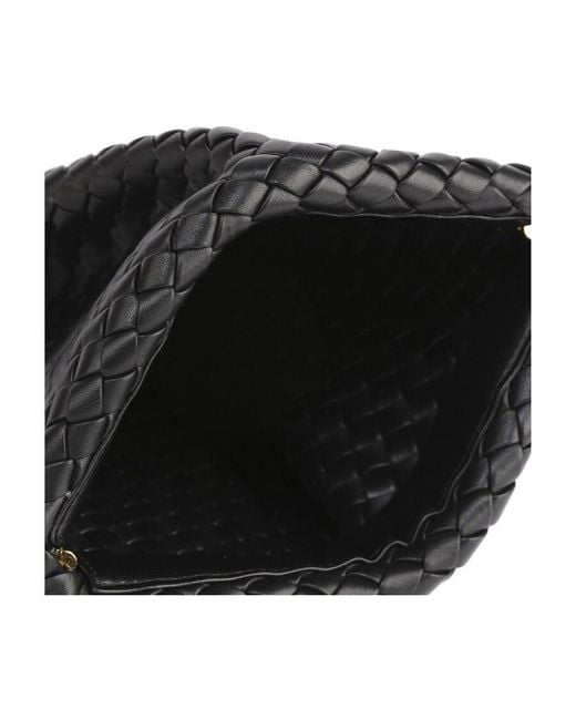 Bottega Veneta Black Bv Crisscross Clutch Bag