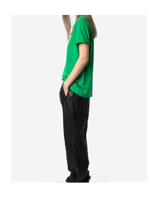 Zadig & Voltaire Green Edwin Rock And Roll T-Shirt
