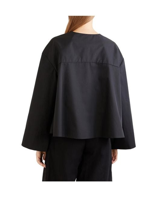 Kallmeyer Black Cotton-Poplin Blouse