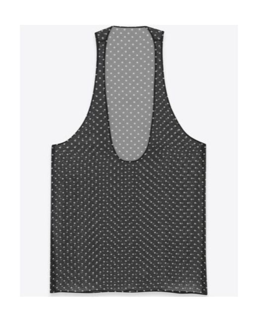 Saint Laurent Gray Sheer Tank Top