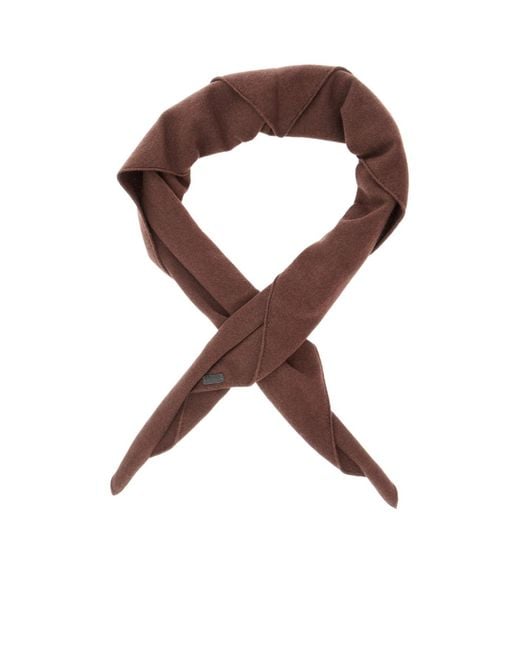 Brunello Cucinelli Brown Rolled-Edge Scarf