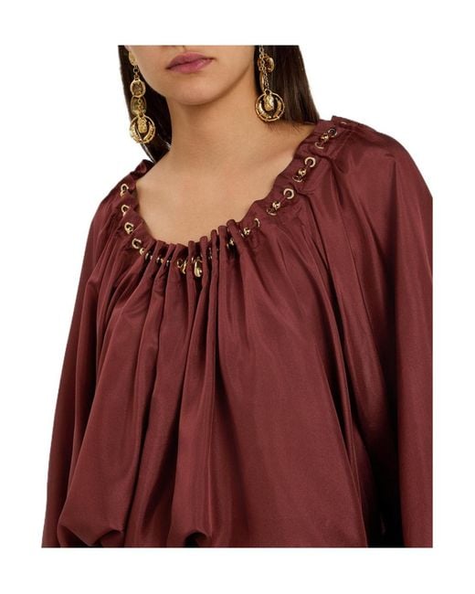 Zimmermann Red Silk Long-Sleeved Shirt