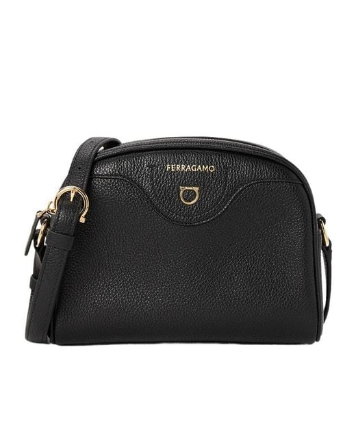 Ferragamo Black Zippered Shoulder Bag