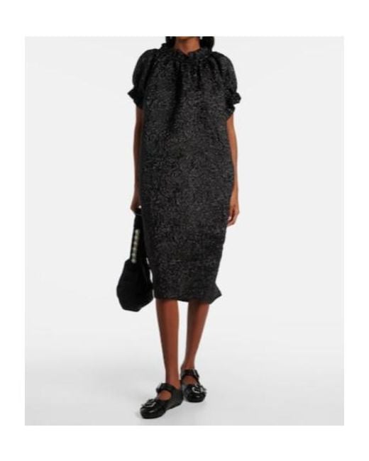 Simone Rocha Black Gathered Midi Dress