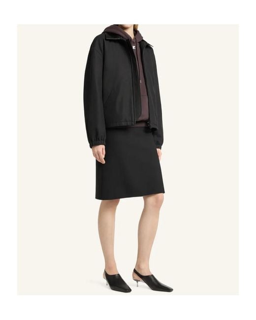 Courreges Black Vinyl-Collar Bomber Jacket