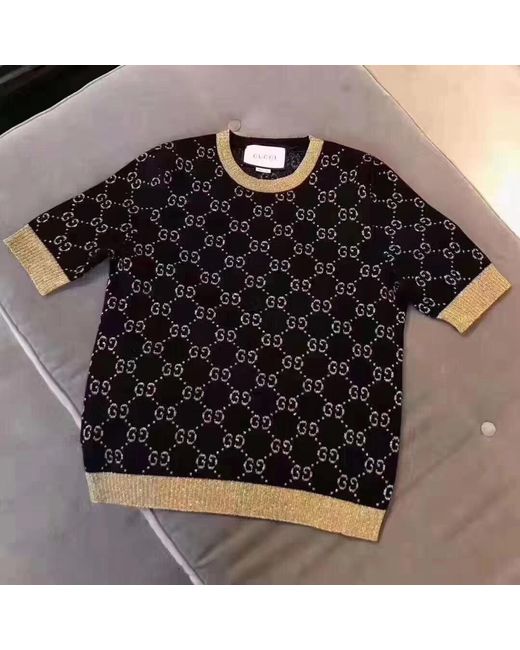 Gucci Blue Gg Lam Cotton Top