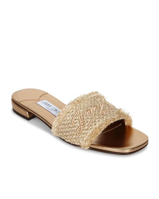 Jimmy Choo Natural Square-Toe Slides