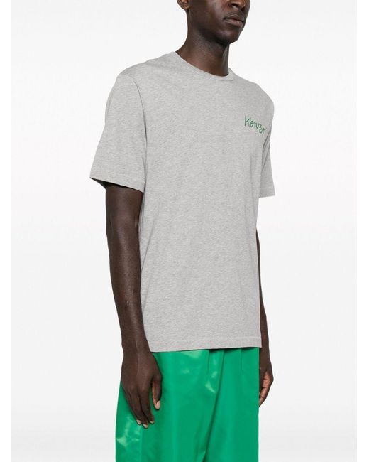 KENZO Gray T-Shirt With Round Neck And Short Sleeves for men