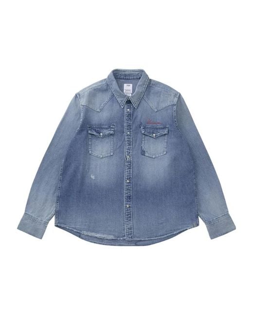 Visvim Social Sculpture Crash Shirt - Blue | Garmentory visvim