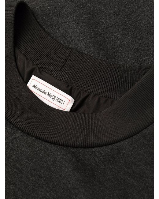 McQueen Black Rear Logo-Print Mini Dress