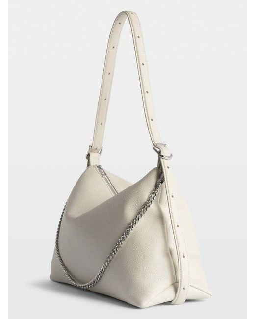 Zadig & Voltaire Natural Jim Logo-Chain Shoulder Bag