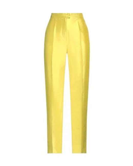 Max Mara Yellow Simple Straight-Leg Pants