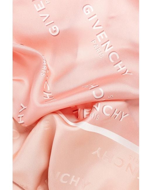 Givenchy Pink Logo-Print Scarf