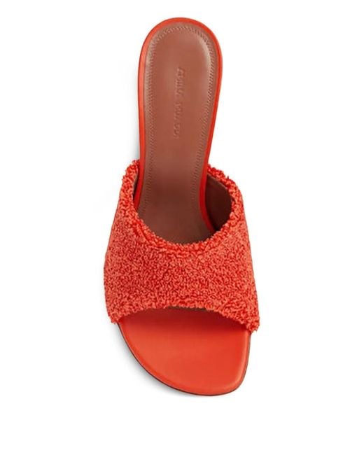 AMINA MUADDI Red Taylor Sculptural Heel Sandals