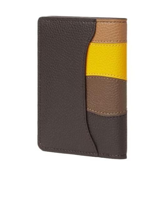 Fendi Yellow Colorblock Card Case for men