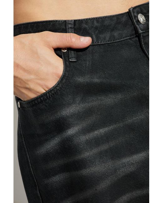 M I S B H V Black Austin Coated Jeans for men