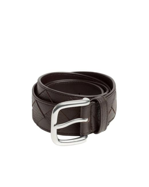Bottega Veneta Black Intrecciato Taurillon Belt for men