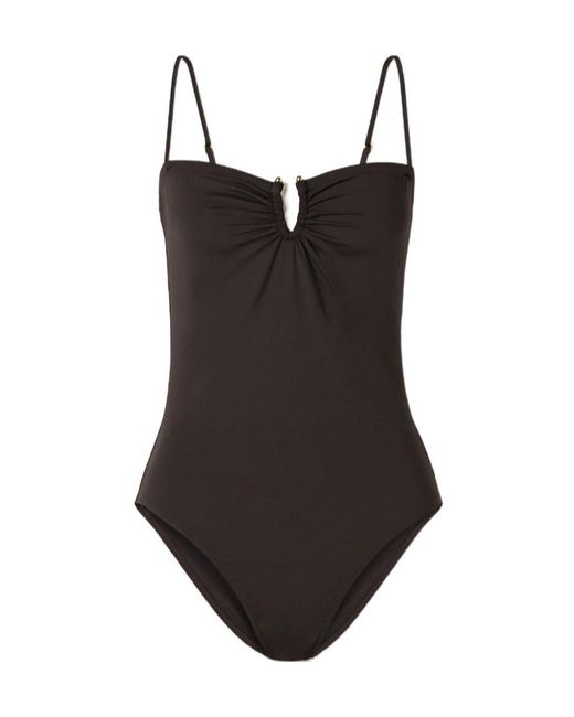 Nili Lotan Black Halter One-Piece Swimsuit