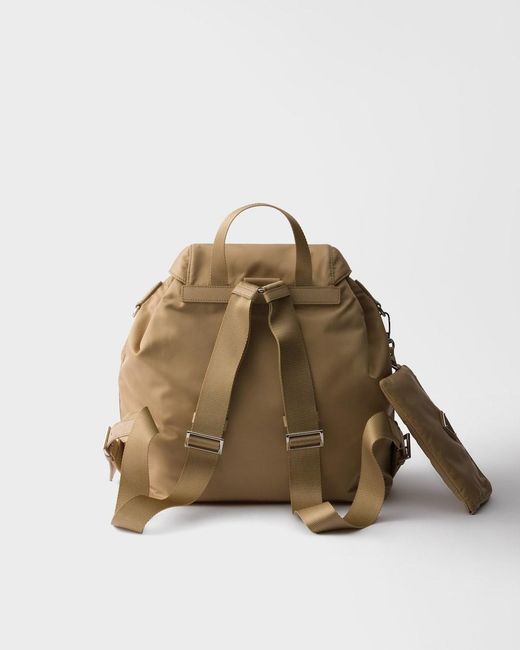 Prada Natural Canvas Flap Backpack