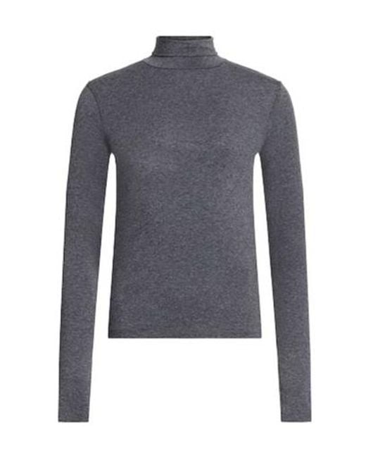 Weekend by Maxmara Blue Solid Color Slim-Fit Long Sleeve T-Shirt