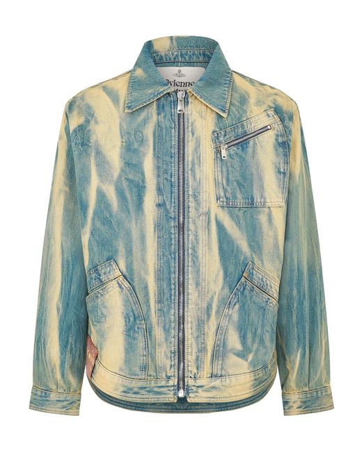 Vivienne Westwood Blue Distressed Denim Jacket for men