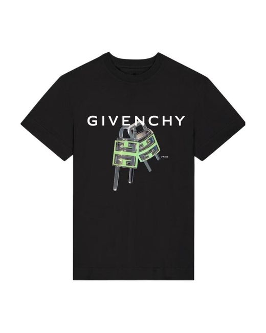 Givenchy Black 4G Lock Slim Fit T-Shirt for men