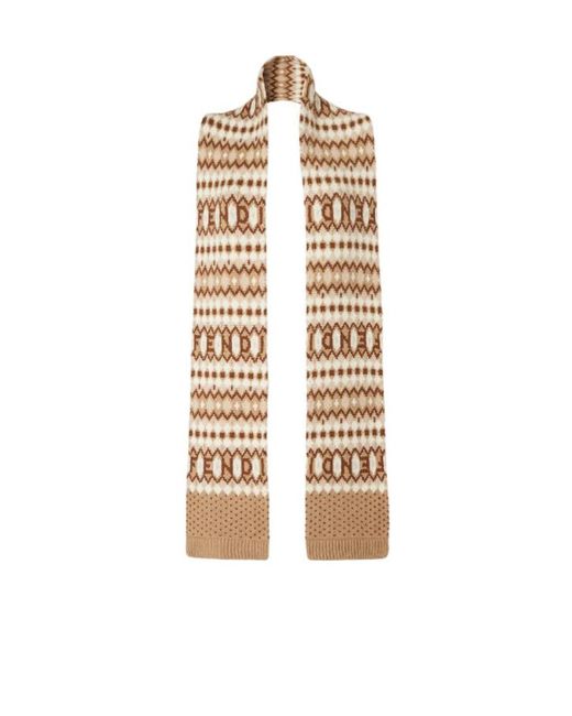 Fendi White Nordic Scarf