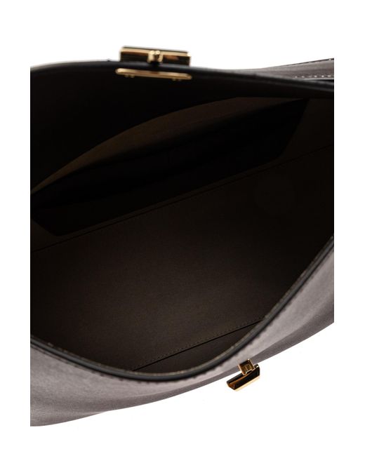 Totême Black Totême T-Lock Top Handle Medium Shoulder Bag