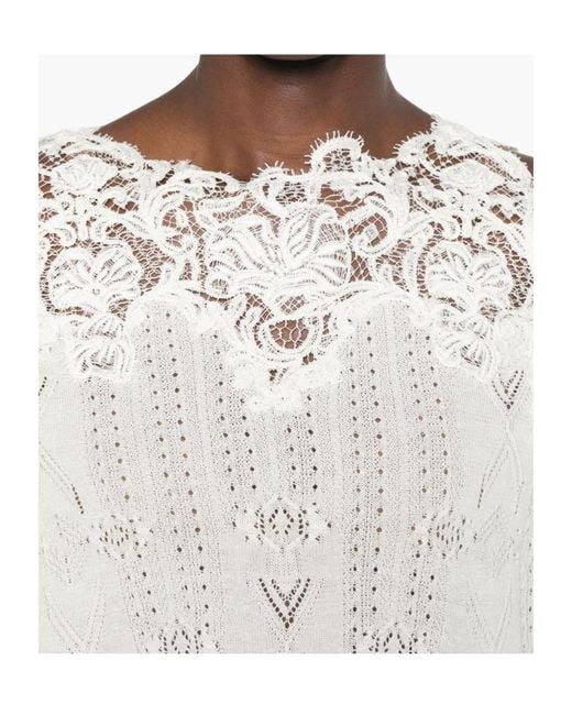 Ermanno Scervino White Embroidered Top