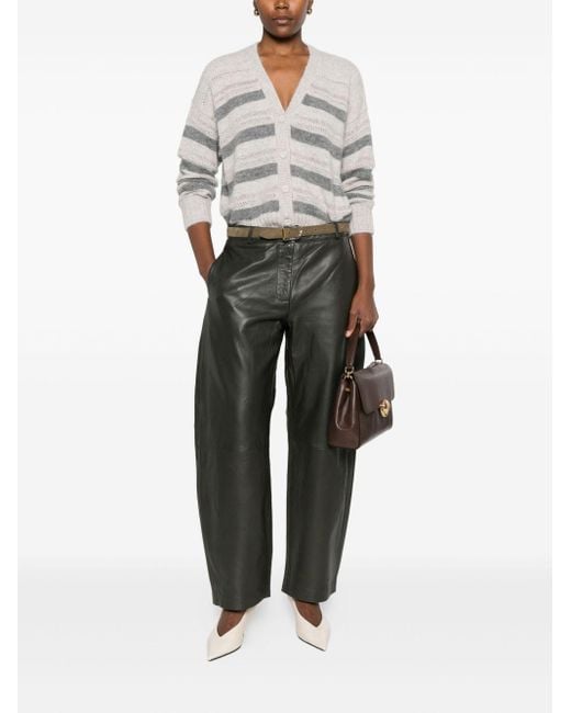 Twinset Gray Striped Cardigan