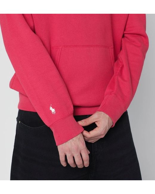 Polo Ralph Lauren Red Long-Sleeved Drawstring Hoodie for men