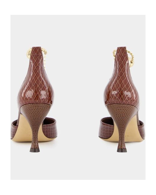 Ferragamo Pink Ferragamo Chain Ankle Strap Pumps